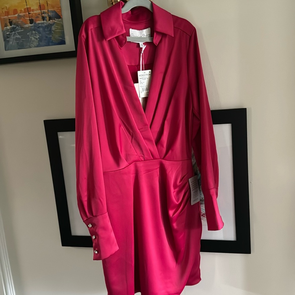 Charles Henry faux wrap dress